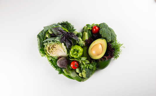 Heart shape from healthy food.