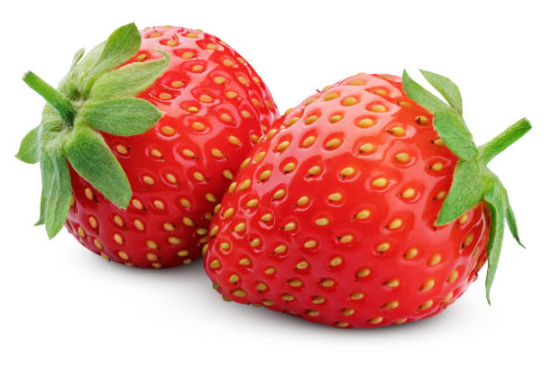 Free Stock Photo of Close Up of Two Strawberries on White Background ...