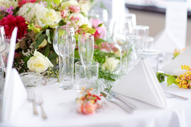 istock Table set for an event party or wedding reception 1483124289