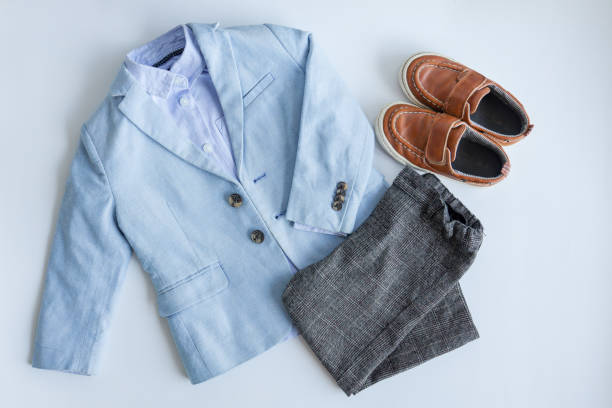 istock Stylish outfit for a boy, top view, flat lay 1483129658