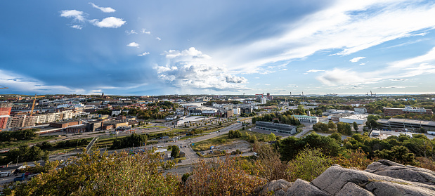 Gothenburg, Sweden - september 18 2022: Panorama view of the city from Ramberget.