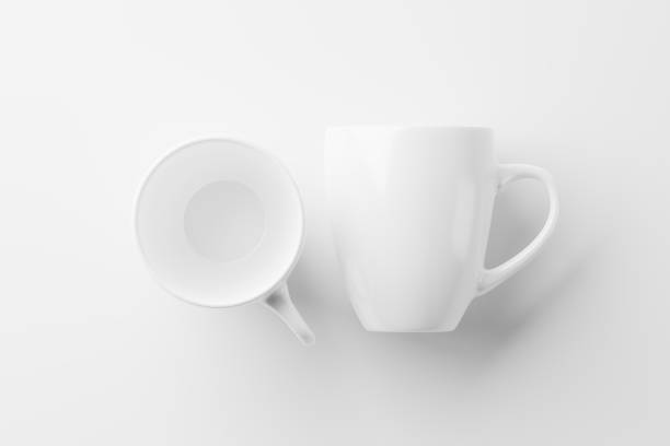 istock Ceramic Mug Cup For Coffee Tea White Blank 3D Rendering Mockup 1483138386