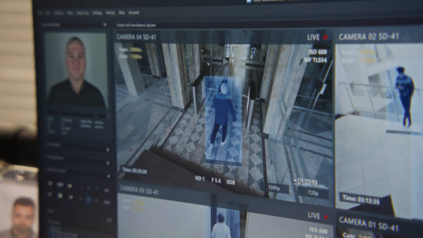 istock Footage of surveillance cameras with face recognition 1483139742