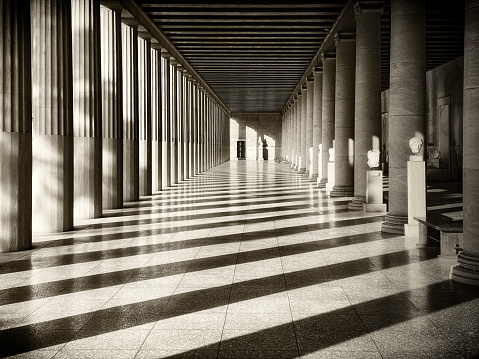 Perspective view inside of Stoa of Attalos