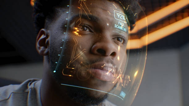 istock Biometric face recognition of African American man 1483143474
