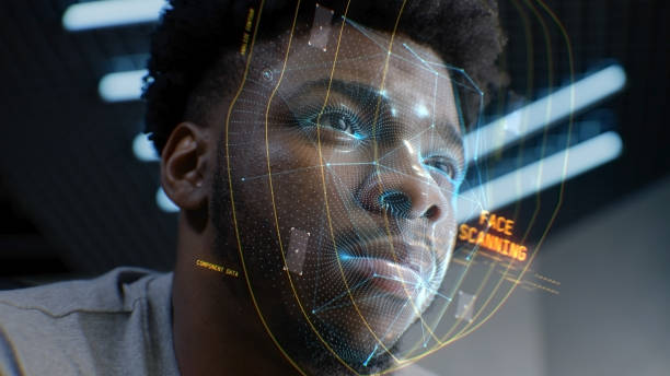 istock Biometric face recognition of African American man 1483143488