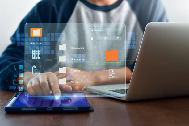 istock Business data management online and document system smart digital marketing analysis, 1483145325