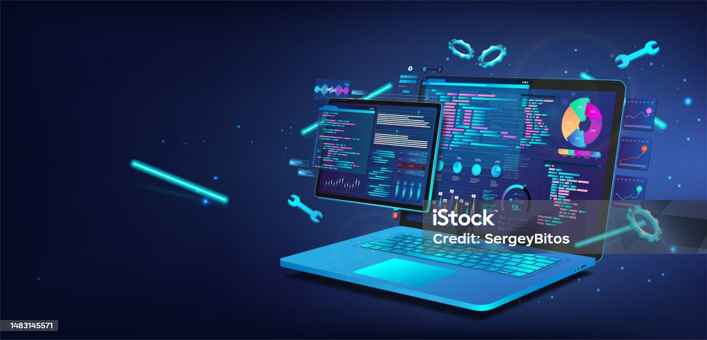Software With Ui Design And Development Stock Illustration - Download ...