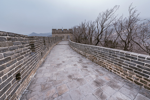 Great Wall of China at winter day.
