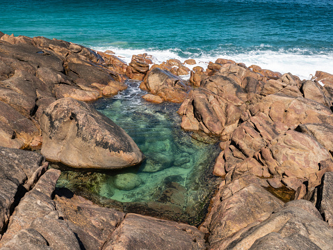 Tidal pool in rocks at Injidup Beach Yallingup Western Australia