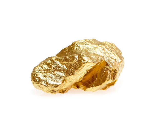 istock Gold nuggets natural on a white background. 1483157026