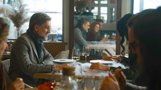 istock Couple in molecular cuisine gastro restaurant 1483157212