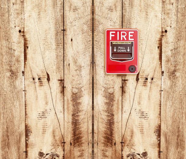 istock Wood fire alarm on the wall 1483158200