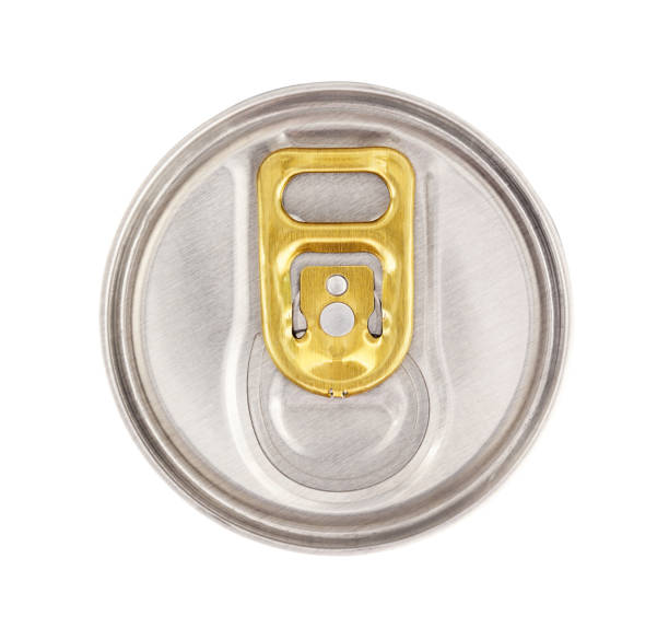 istock metallic can on white background, view from the top 1483158278