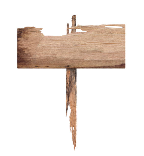 A wooden sign against a natural setting. Copy and text space.