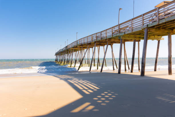 istock Kitty Hawk Pier in bright sunshine 1483163881