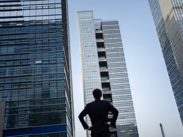 istock Workplace man outside the office building 1483164088