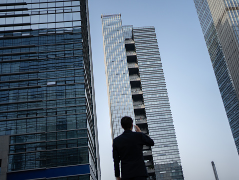 The business world in front of the office building