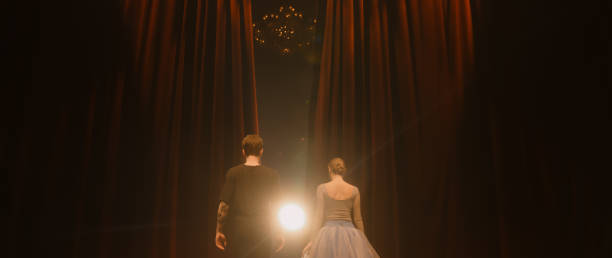 istock Ballet dancers come out and perform dance 1483166713
