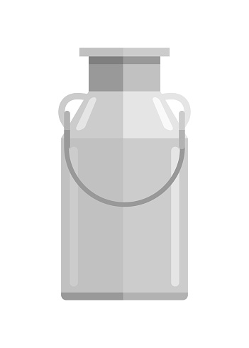 Simple flat illustration of a milk can.