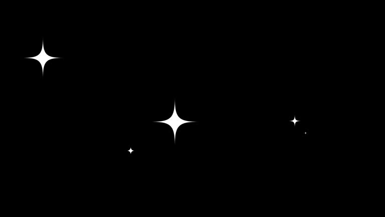 Twinkling Stars Animated Cartoon Vector Flat White