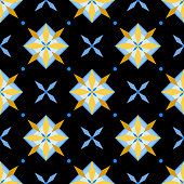 istock Striking geometric flowers seamless pattern 1483168010