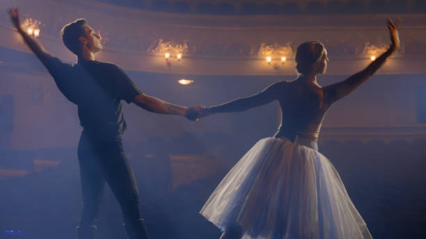 istock Ballet dancers practice and rehearse choreography 1483174284