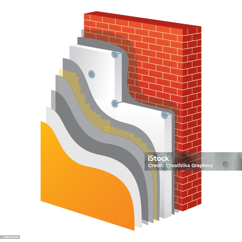 Insulation Simple Picture Insulation Polystyrene Thermal Isolation Vector Illustration Stock ...