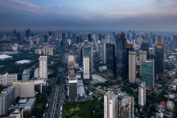 istock Magnificent Jakarta Skyline during golden hour 1483179865