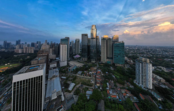istock Magnificent Jakarta Skyline during golden hour 1483179888