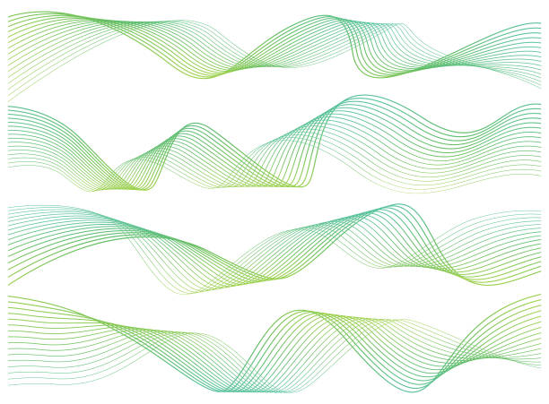 ilustraciones, imágenes clip art, dibujos animados e iconos de stock de líneas onduladas abstractas - largo longitud