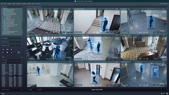 CCTV cameras playback in coworking office