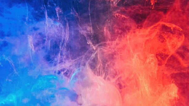 Color smoke abstract background blue red cloud
