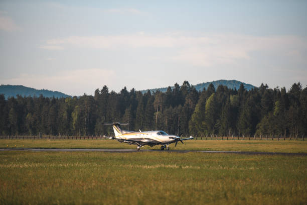 istock Small Private Owned Propeller Airplane On A Runway At The Airport 1483202941