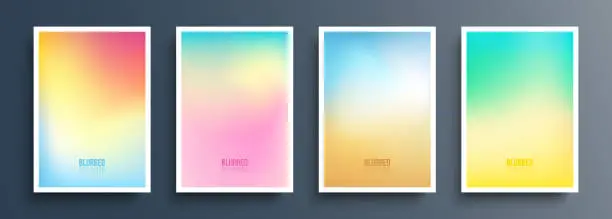 Vector illustration of Summertime colors blurred backgrounds with soft color gradient for your Summer season creative graphic design.