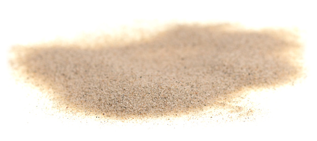 Sand isolated on white background