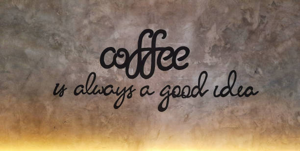 istock Quotes or motivational sentences or enthusiasm about coffee. 