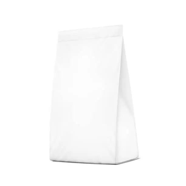 Vector illustration of Realistic package bag mockup with a triangle shape.