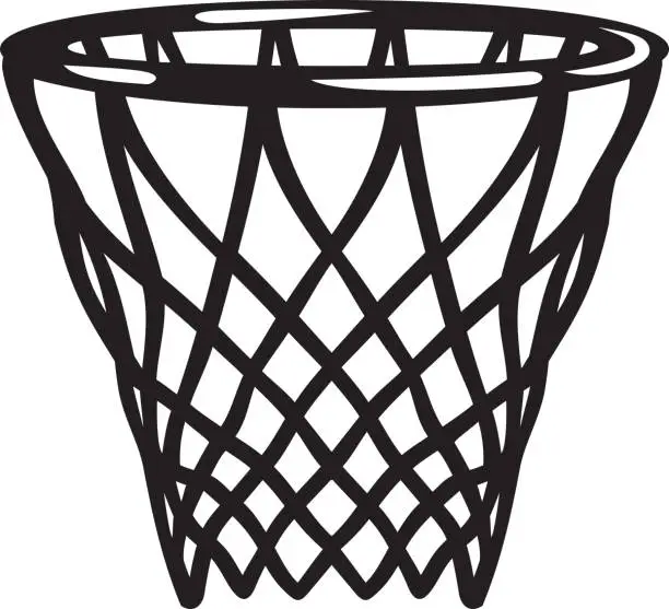 Vector illustration of Basketball hoop black and white