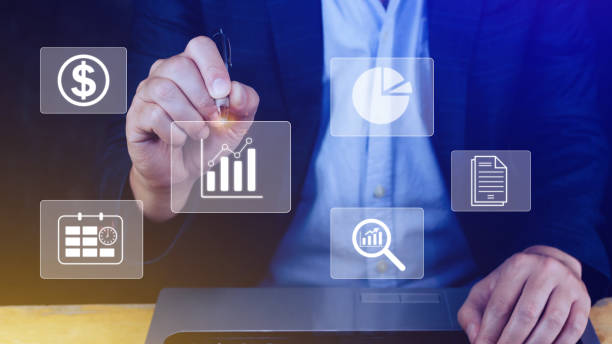 istock Big data analytics and business intelligence BI concept with chart and graph icons on digital screen interface and business people in the background. 1483211326