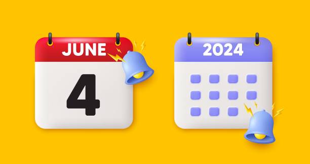 istock 4th day of the month icon. Event schedule date. Calendar date 3d icon. Vector 1483213246