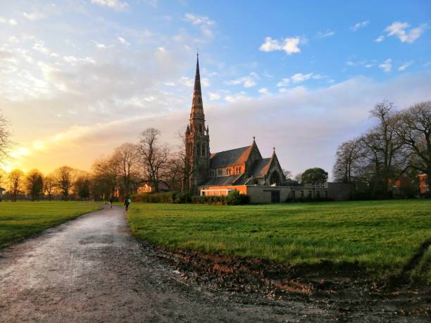 istock Beautiful sunset at Platt Field Park, Manchester 1483214490
