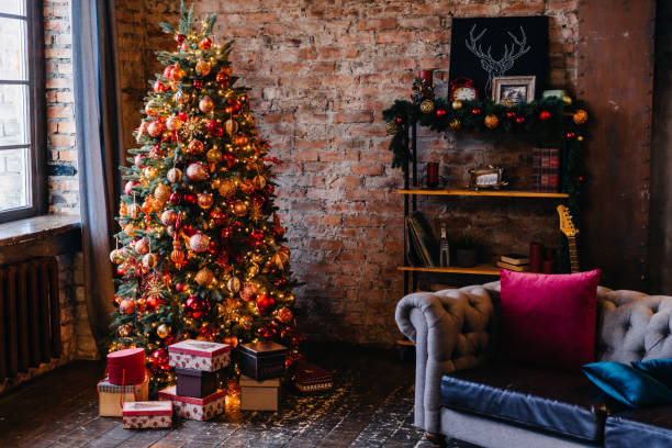 istock Cozy apartment decorated for Christmas 1483214569