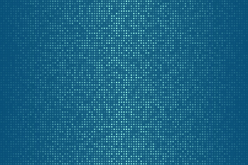 Modern and trendy background. Halftone design with a lot of small square dots and beautiful color gradient. This illustration can be used for your design, with space for your text (colors used: Green, Turquoise, Blue). Vector Illustration (EPS file, well layered and grouped), wide format (3:2). Easy to edit, manipulate, resize or colorize. Vector and Jpeg file of different sizes.