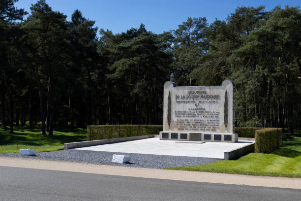 Moroccan Division Memorial, Vimy Ridge, France Lens, France, 3 April 2023: The Moroccan Division Memorial at Vimy Ridge Memorial Park, France. The memorial commemorates the soldiers of the French Armys Moroccan Division who were killed during WW1 lens pas de calais stock pictures, royalty-free photos & images