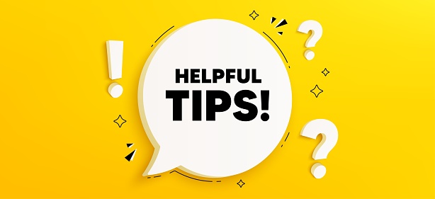Talking Tips Sign Helpful Tips Symbol Education Faq Sign Chat Speech Bubble Banner Vector ...