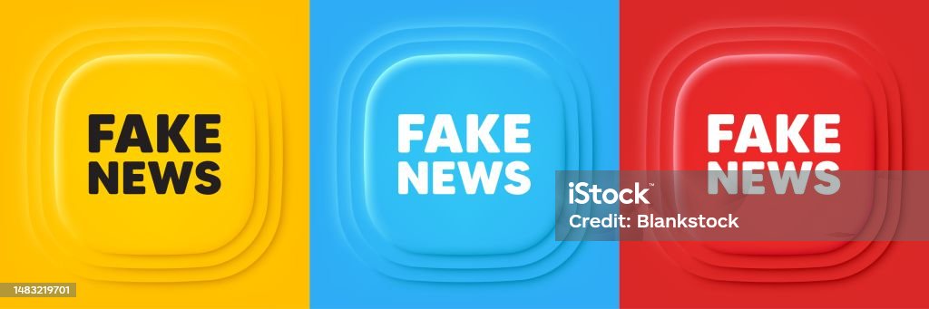 Fake News Tag Media Newspaper Sign Neumorphic Offer Banners Vector ...