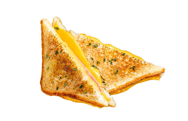 istock American ham and melted cheese sandwich.   Isolated on white background. 1483222054