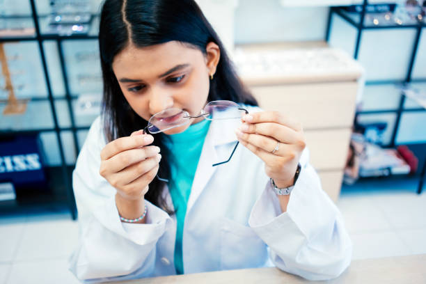 istock Close up of female optician 1483223440