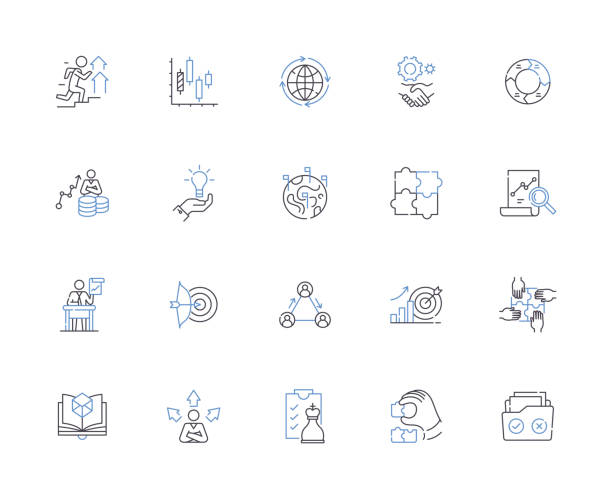 System design outline icons collection. System, Design, Architecture, Modeling, Algorithm, Coding, Simulation vector and illustration concept set. Interface, Protocols, Components linear signs System design line icons collection. System, Design, Architecture, Modeling, Algorithm, Coding, Simulation vector and linear illustration. Interface, Protocols, Components outline signs set flexible adaptable stock illustrations